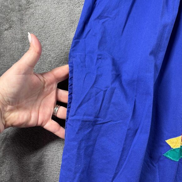 La Javabe Vintage Peasant Dress House Patio Kaftan Floral Applique Boho OS D144 - Picture 3 of 10